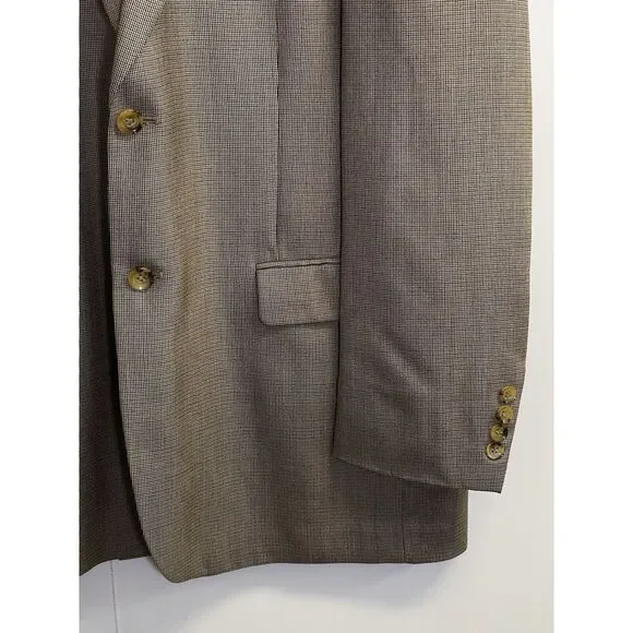 Stafford Men's 44L Silk/Wool Blend Sports Coat Tan Brown Blazer Jacket - Picture 5 of 11